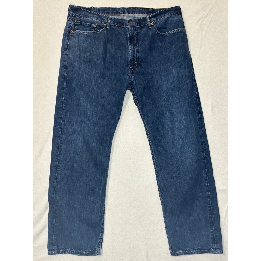 Levis 505‎ Regular Fit Jeans Mens 40x30 Blue Dark Wash Straight Leg Denim Pants